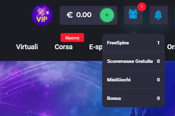 Gift icon in the MyStake header with the offer summary open, desktop view