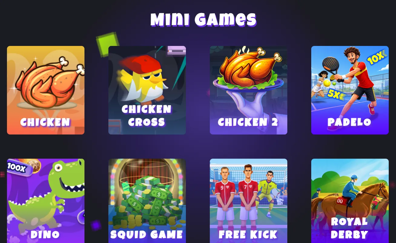 The rest of the lobby game screen on MyStake, desktop view